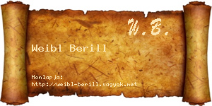 Weibl Berill névjegykártya